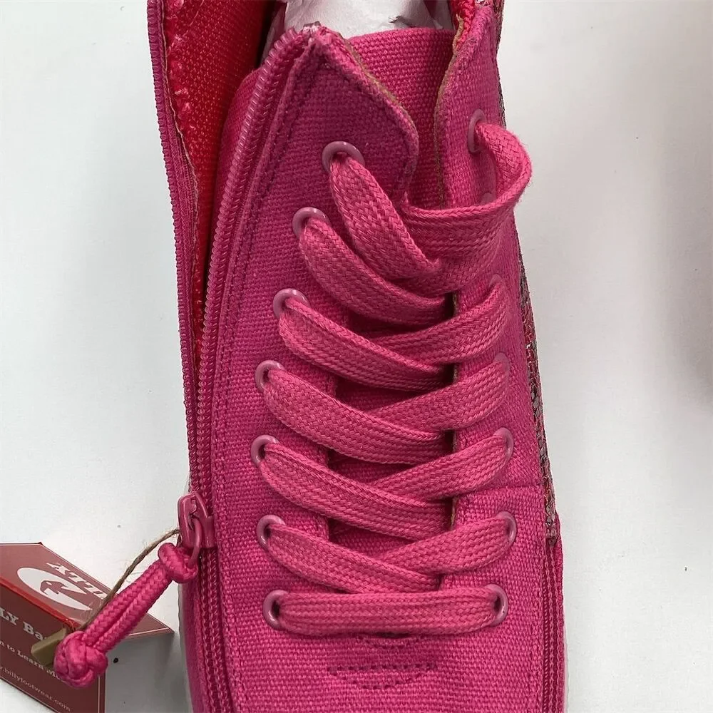BILLY Girls'‎ High-Top Sneakers Size 7 Pink Snake Wide-Width Zip